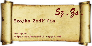 Szojka Zsófia névjegykártya
